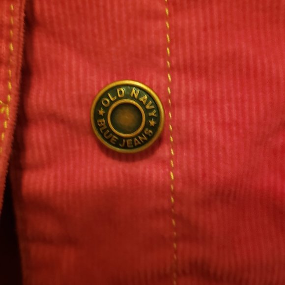 Old Navy sz. SMALL ladies corduroy jacket, long sleeve; Eisenhower style; red - Picture 3 of 6